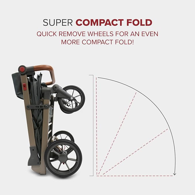 Wadabuggy Pet Foldable Cart - Luxury Cat & Dog Stroller with Extra Large Shopping Basket, Cup Holders, & Ventilated Canopy - Easy Fold Pet Stroller for Cats & Dogs