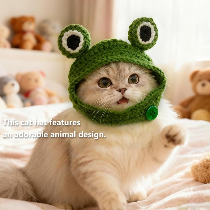 Cute Cat Hat Costume Suitable for 5 to16 lbs - Hats for Cats Head Circumference 11" or Less Kitten Outfits pet Photography Outfits