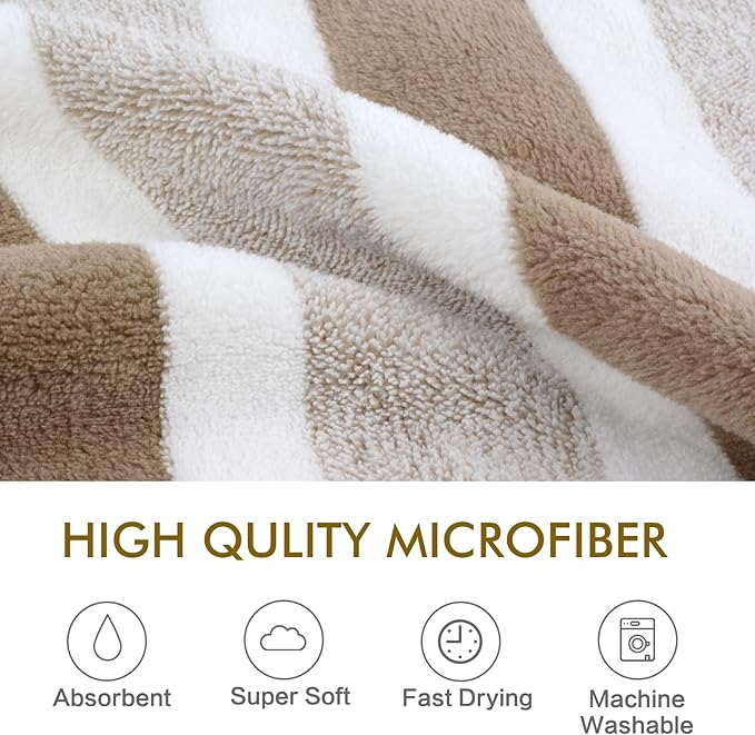 KinHwa Dog Towel Super Absorbent Pet Bath Towel Microfiber Dog Drying Towel for Small, Medium, Large Dogs and Cats 30inch x 50inch 1 Pack Light-Brown