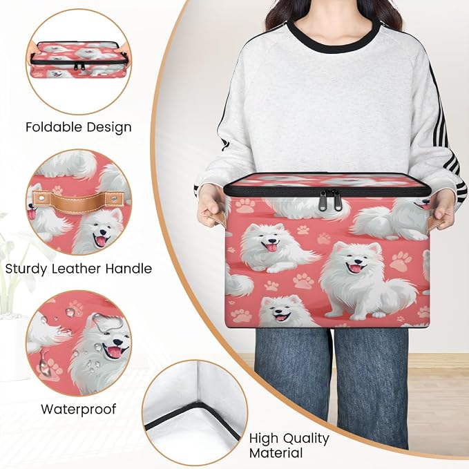 Dogs Storage Box with Zipper Lid