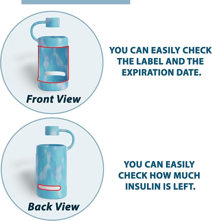 4ALLFAMILY Insulin Vial Protector for Kids, Adults & Pets – Durable Insulin Vial Case for Travel & Daily Use – Fits Most Tall Bottles Like Lantus, Apidra & Admelog (Blue)