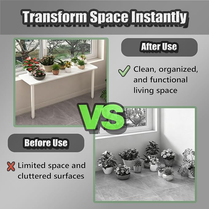 Window Shelf Extender with Adjust Support Stand, Multi-Purpose Countertop Extension Board, Windowsill Extension for Pet Bed/Appliances(White,39.4"x10"/100x25cm)