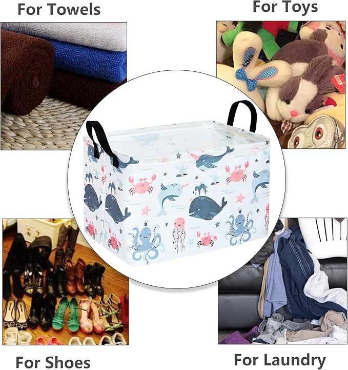 MAIZMZ Cute Storage Basket Gifts Basket Toys Organizer Waterproof Kids Hamper Nursery Bins Women Storage Cube for Home/Dorm/Kitchen/Pet/Office/Closet/Shelf/Room Decor