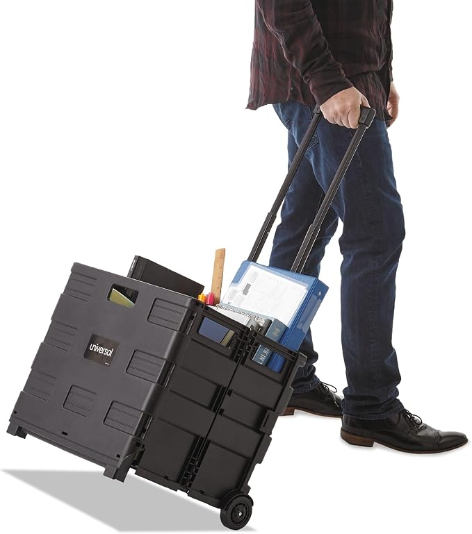 Universal Collapsible Mobile Storage Crate, 18.25" x 15" x 39.4", Black