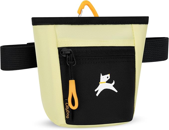 OllyDog, Goodie Treat Bag, Dog Treat Training Pouch | Magnetic Closure | 3 Ways to Wear | Hands-Free Waist Belt | Water-Resistant Recycled Vegan Fabric (Sol)