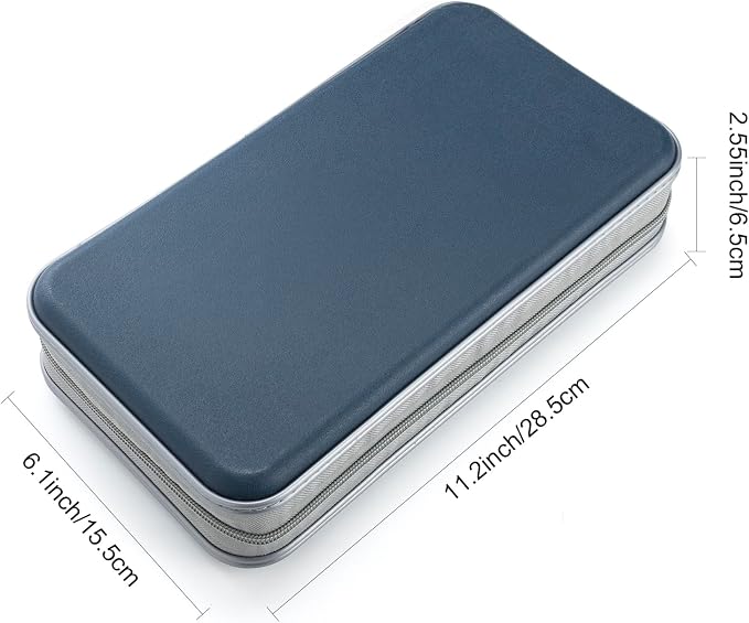 UENTIP CD Case,96 Capacity Hard Plastic DVD Case Holder for Car Home Travel | CD DVD Storage,Zipper Closure,Scratch-Resistant Sleeves,Stay Away Dust and Damp,Storage Music Video Gaming Discs Blu-ray
