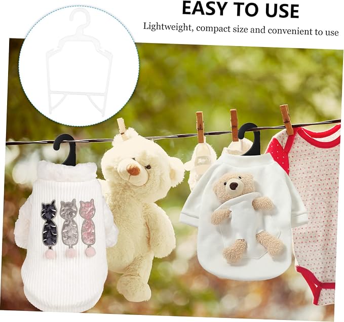 Happyyami 10pcs Pet Clothes Hangers Pp Dog Clothing Holders for Organizing Pet Outfits Compact and Lightweight Design for Easy Use for Dogs