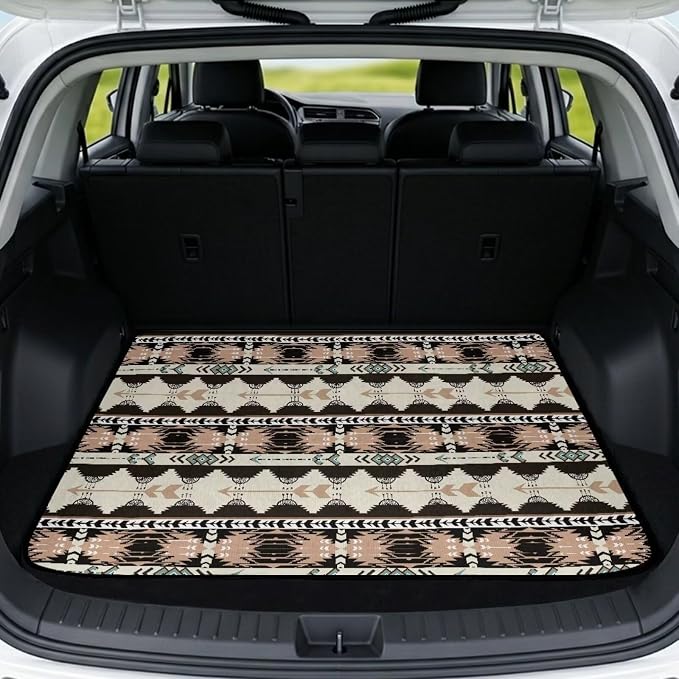 Howilath Ethnic Aztec Tribal Trunk Liners for Cars All Weather Car Cargo Liner Universal Rear Trunk Protection Non-Slip Vehicle Interior Accessories