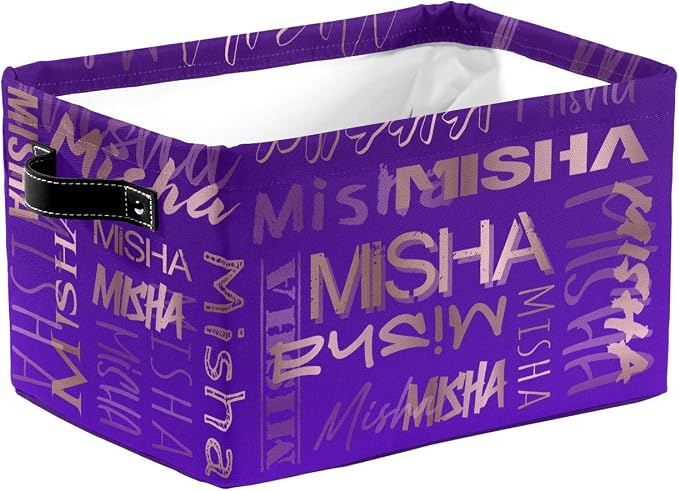 Personalized Storage Bins with Name Custom Kids Storage Basket Cubes Organizer with Handles for Organizing Boys and Girls Toys Shelf Closet Nursery Baskets Boxes, 1 Pack