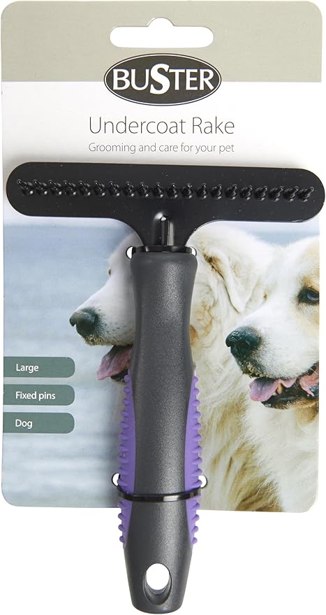 Kruuse Buster Large Purple Grooming Tool – Removes Loose Undercoat Hair Gently