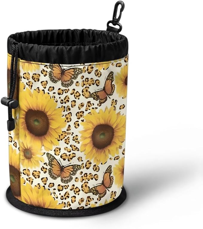 Clothespin Storage Bag with Hooks & Drawstring Closure Dragonfly Star Moon Space Saving Organizer for Clothes Pins, Hangs on Clothesline/Drying Rack