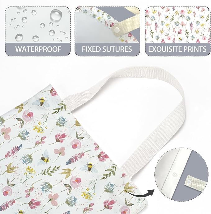 Floral Car Trash Bag Car Garbage Bag Hanging Cars Trash Can Spring Decor Waterproof Cars Back Seat Organizer for Vehicle Travelling Swimming Camping
