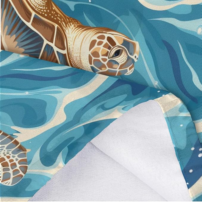 Animal Sea Turtle Blue Plastic Bag Holder Washable Grocery Bag Storage Dispenser Reusable Hanging Shopping Bags Carrier Wall Mount Plastic Bag Organizer for Home Kitchen Decor