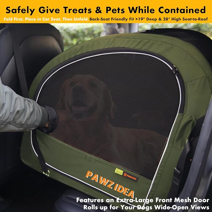 PAWZIDEA 3-in-1 Large Dog Stroller with Detachable Carrier, 45% Extra Tall | Dog Crate Car Travel for 2 Medium Dogs Sit Upright, Foldable Jogger Pet Stroller All-Terrain, Adjustable Handle, Up to 100lbs