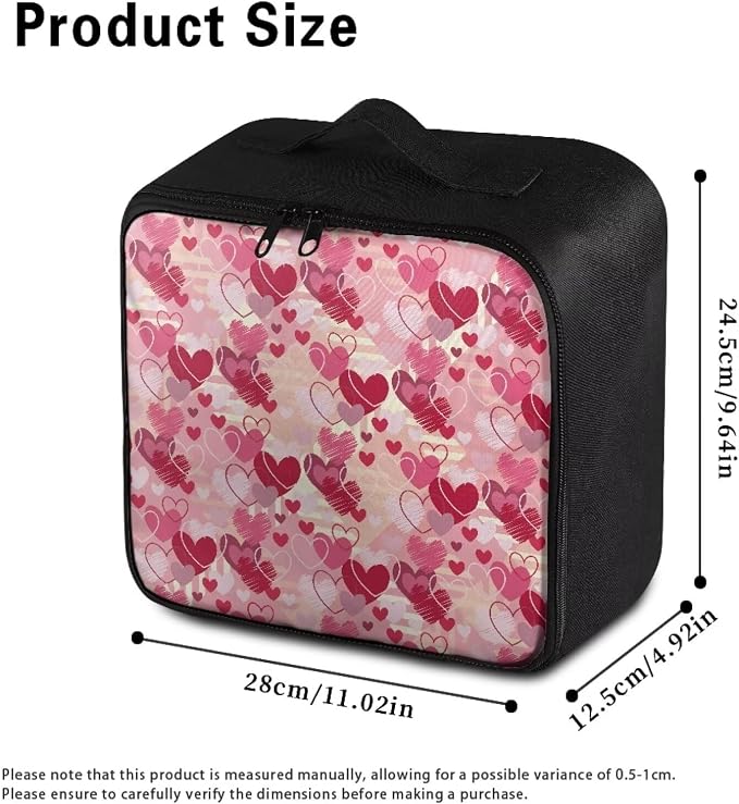 Pink First Aid Bag Empty Love Pattern Medicine Bag Heart-Shaped Medium Sized Empty First Aid Bag College Medical Kit Bag for Dorm College School Tactical Medical Pouch