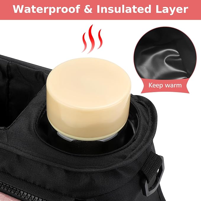 Accmor Universal Stroller Organizer with Insulated Cup Holder Detachable Phone Bag and Shoulder Strap,Stroller Bag Caddy Organizer for Uppababy, Baby Jogger, Britax Strollers