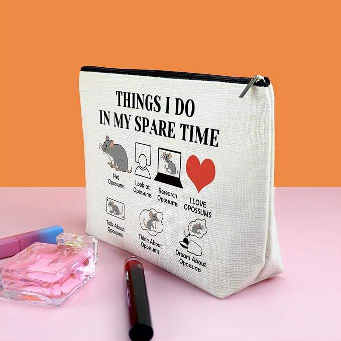 Animal Lover Gifts Makeup Bag Opossum Lover Gift For Women Possum Gift For Women Cosmetic Bag Christmas Birthday Gifts For Friend Female Possum Owner Gift Possum Mom Gifts Cosmetic Travel Pouch