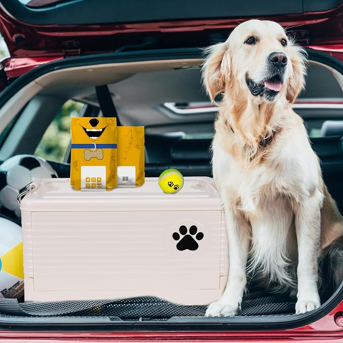 Dog Toy Basket Medium, Collapsible Pet Toy Organizer Box,Outdoor Dog Toy Bin,Waterproof Durable Plastic Bin for Toys, Leashes, and Accessories