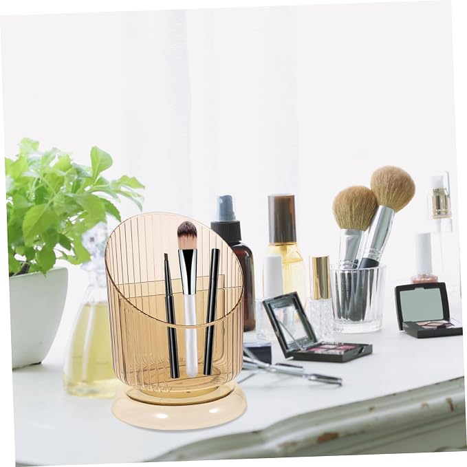 Desktop Makeup Brush Holder Transparent Pen Pot Pet Material Office Organizer