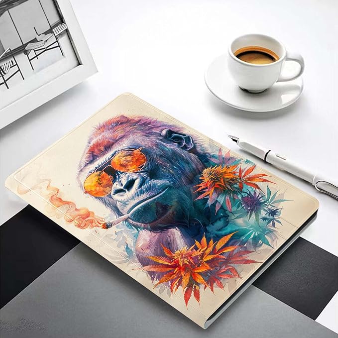 for Samsung Galaxy Tab A 8.0 2017(SM-T380/T385) Tablet Case,Premium Leather Folio Stand Auto Wake/Sleep,Multiple Viewing Stand,Cool Orangutan