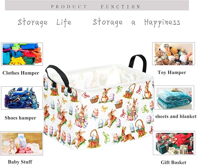 Gift Toy Storage Basket for Girls and Boys, Storage Organizer for Nursery Hamper Home Bedroom Laundry Hamper Shelf Easter Baskets