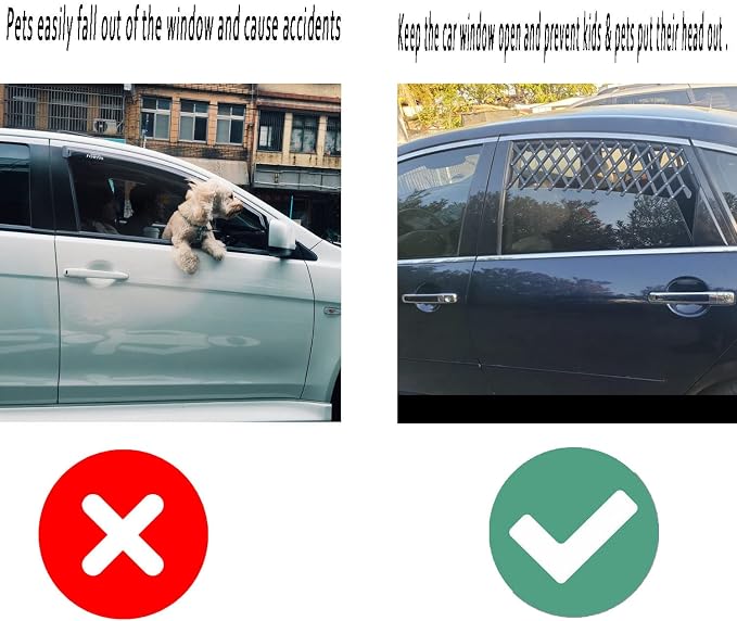 TEKEFT Car Window Pet Gate Keeps Pets Safe Dog Car Window Guard