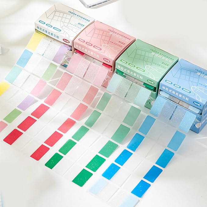 120Count Clear Colorful Page Label Markers Adhesive Notes Writable PET Label for Marking Labeling File Organizers