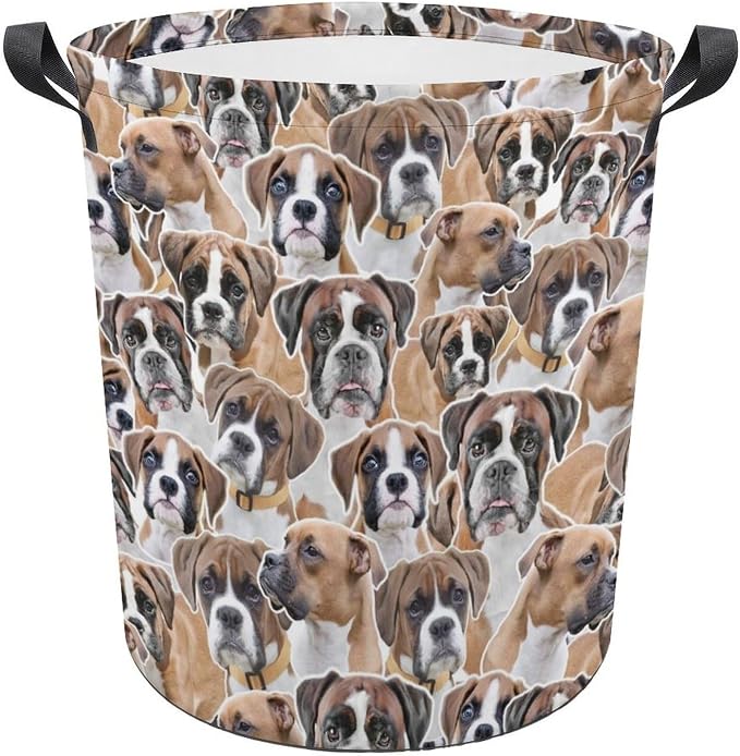 Boxer Dog Prints Laundry Basket, Boxer Dog Laundry Hamper, Collapsible Laundry Baskets Waterproof Dirty Clothes Storage Basket Bins For Bathroom Bedroom Decor, Boxer Dog Lover Gifts