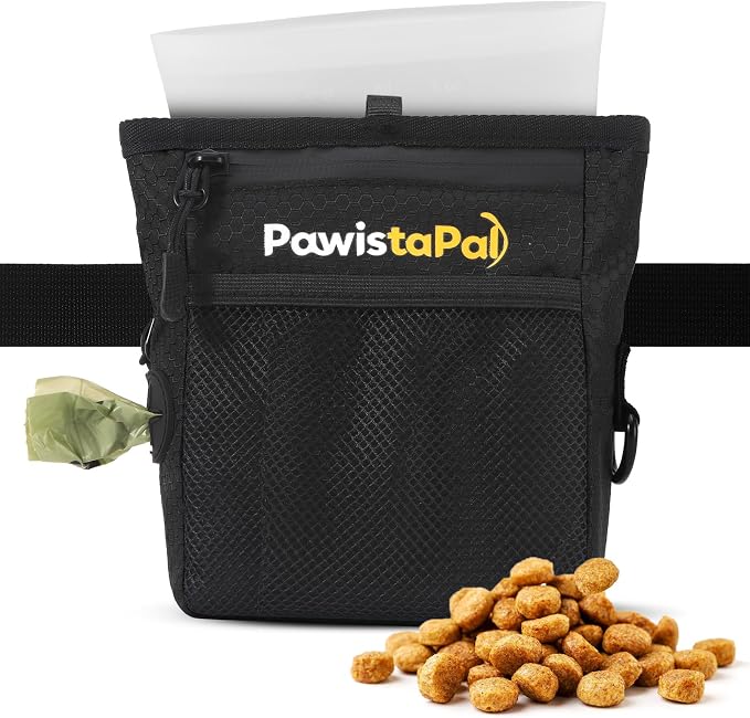 Dog Treat Pouch for Pet Training, One-Hand Magnetic Closure, Hands-Free Treat Bag with Silicone Liner, No Mess No Smell