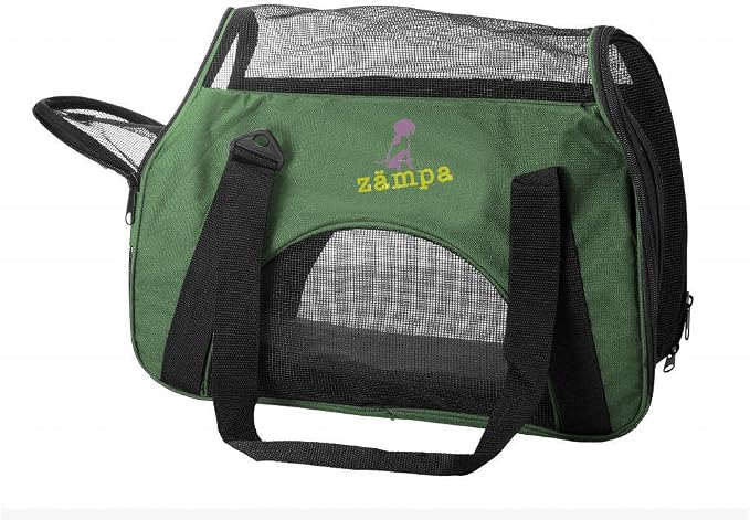 ZAMPA Soft Side Pet Travel Carrier TSA Approved, Under Seat Compatibility, airline approved for Large Cats, Medium Puppys, Small Dogs, 2 Openings, W/ Shoulder Strap.