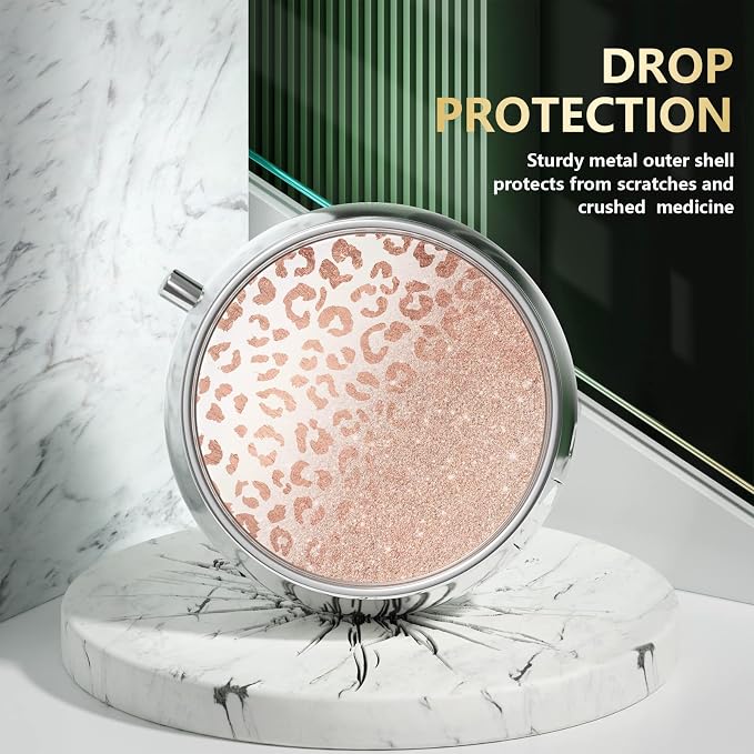 Pill Box, Small Pill Case for Purse & Pocket, Travel Medicine Organizer | Cute Travel Medicine Organizer, Portable Medicine Container Holder to Hold Vitamins, Medication, Fish Oil & Supplement