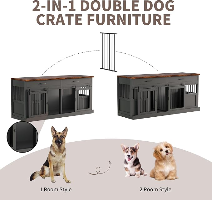 71 inches Dog Crate Furniture Decorative Indoor Dog Kennel Furniture