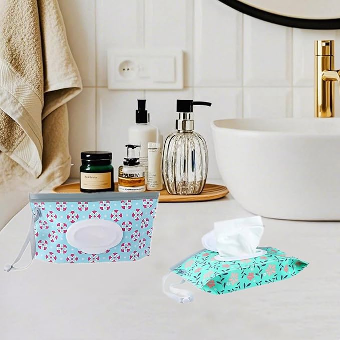 3Pack Baby Wipes Dispenser,Portable Refillable Travel Wet Wipe Pouch,Wipe Container for Bathroom,Car,Travel,Outdoor Camping Sports,Pet Nursery Care,Gifts for Baby Showers of New Parents