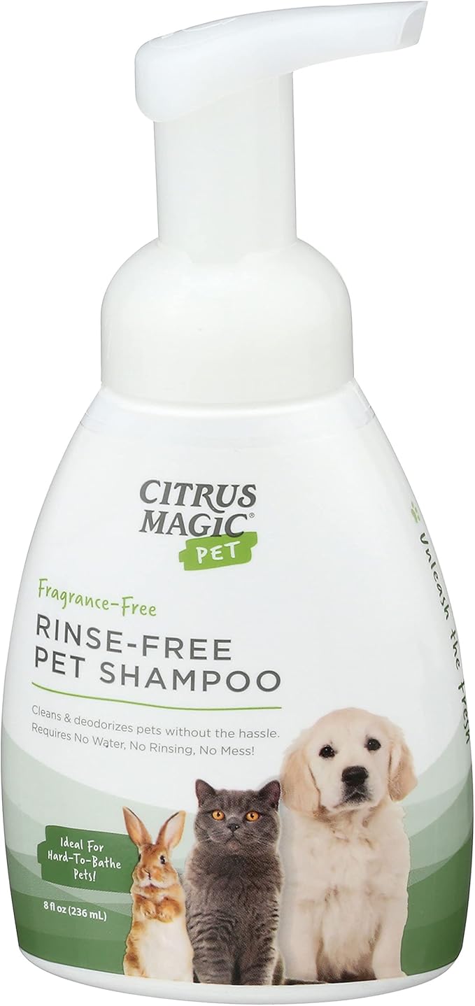 Citrus Magic Pet Rinse-Free Pet Shampoo, 8-Fluid Ounce, Pack of 2