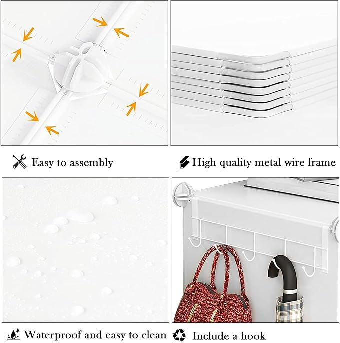 AWTATOS 8 Tiers Shoe Rack Organizer, 32 Pair Shoe Storage Cabinet, White | DIY Stackbale Plastic Shoe Organizer Shelves for Closet Entryway Hallway Bedroom