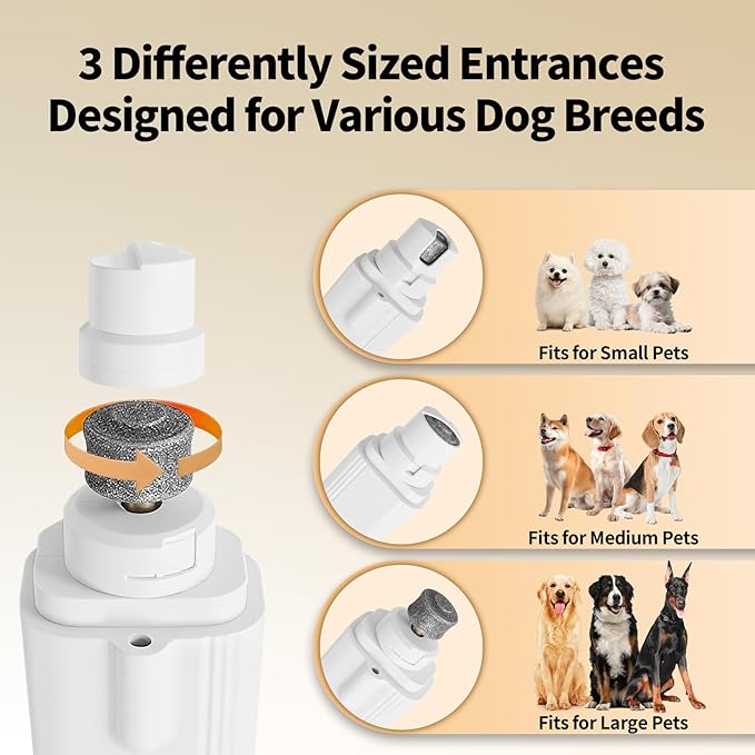 2-in-1 Dog & Cat Nail Clippers and Grinder with Light, Safety Guard, Painless Quiet Pet Nail Claw Trimmers, USB Rechargeable Pet Nail Trimmer, for Large Medium Small Dogs Cats Claw Trimmer, White