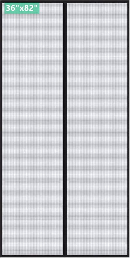 DOOREASY Magnetic Screen Door Size 38" x 83", Heavy Duty Mesh Net Closure with Magnets, Reinforced Polyester Full Frame Door Curtain, Fit Door Size 36 x 82 inch