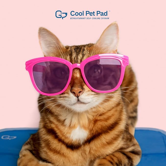 The Green Pet Shop Cool Pet Pad - Extra Large, Blue - Self-Cooling, Pressure Activated Mat for Dogs & Cats from 80+ lbs - Non-Toxic Gel, No Water Needed