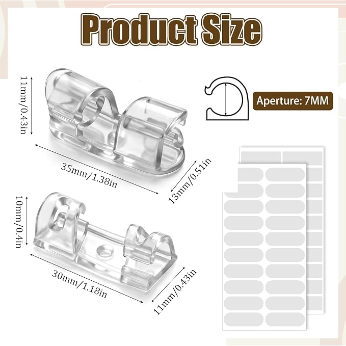 40 PCS Clear Appliance Cord Organizer, Adhesive Cord Holder for Kitchen Appliances, 2 Sizes Cords Wrappers for Neat Cords Management Coffee Maker Air Fryer Pressure Cooker