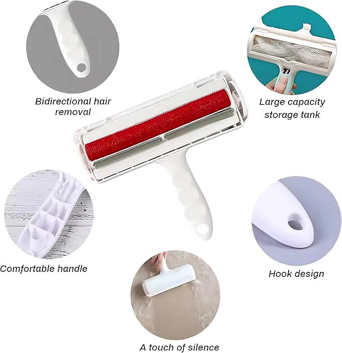 Reusable Pet Hair Remover Roller – Dog & Cat Fur Lint Cleaner for Sofa, Carpet, Bed & Car Seats – No Adhesive Required