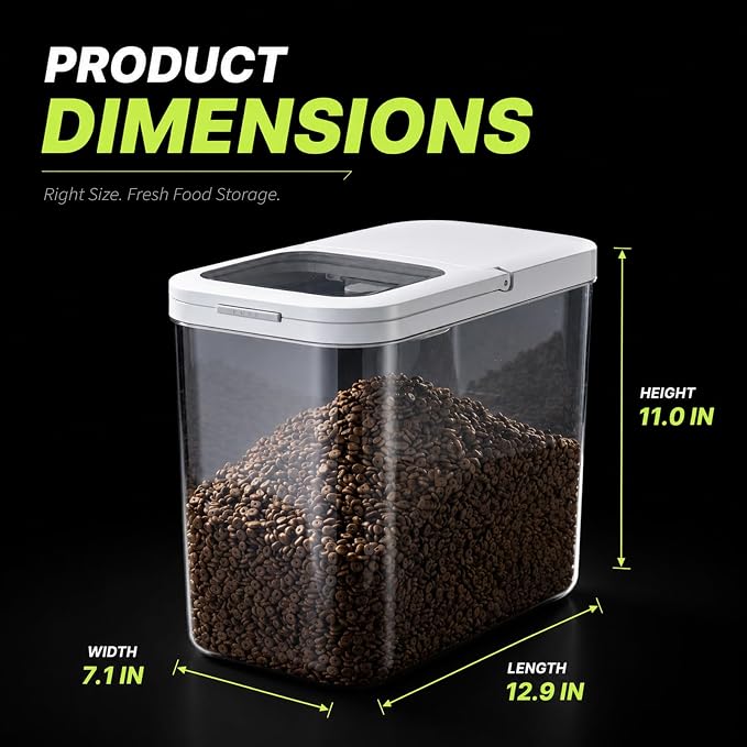 Pet Food Storage Containers With Lids & Scooper | Dog Food Storage Container,12L/12KG/10-15LBS,BPA Free Airtight Storage Containers Store Dry Food For Kitchen Pantry