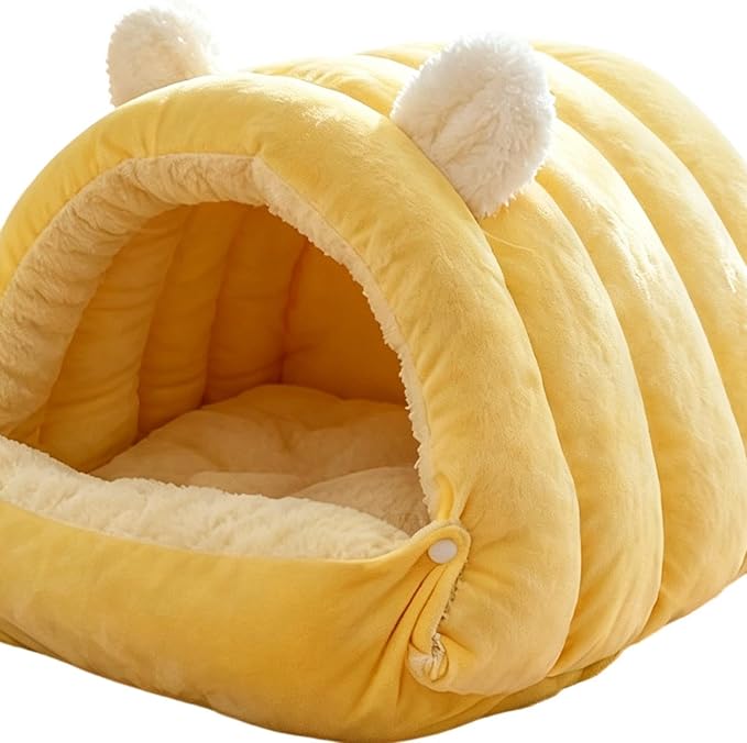 Dog Cave Bed - Soft Warm Washable Pet House Dome, Zipper Sleeping Nest | Ccozy Plush Puppy Bed, Comfortable Indoor Pet Shelter | Resting Space For Small Dogs And Cats In Daily Use