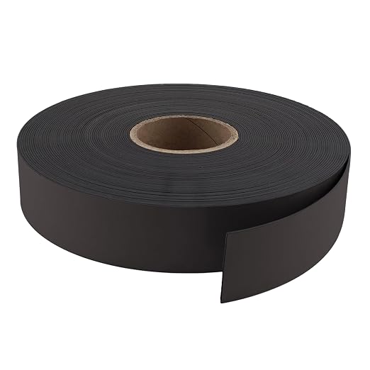 Master Magnetics Flexible Magnet Strip with Black Vinyl Coating, 1/32"" Thick, 3"" Height, 50 Feet, 1 Roll