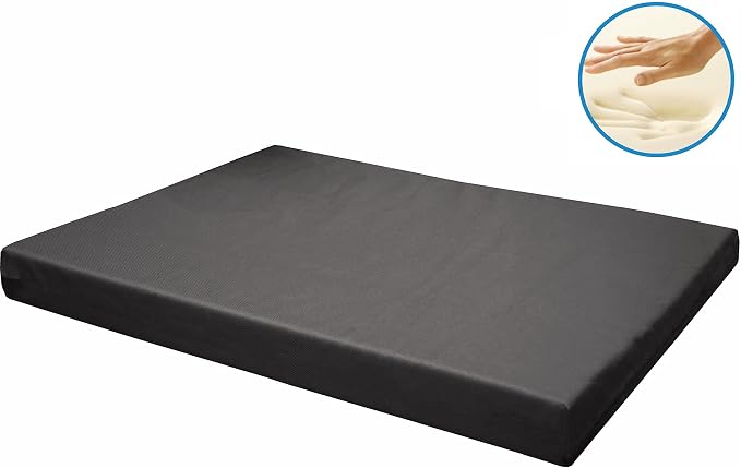 Dogbed4less Memory Foam Platform Dog Bed, Crate Mattress for Orthopedic Joint Relief with Waterproof Removable Cover Small 24X16X3 Space Gray