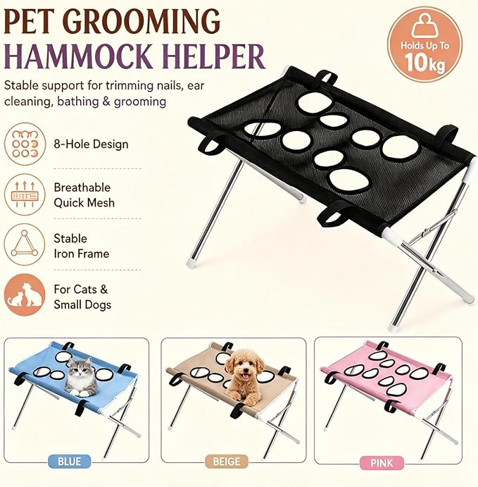 Pet Bathing Hammock for Dogs, Foldable Dog Bath Holder Sling Shower Chair | Pet Washing Station, Ear Cleaning, Bathing Use, Foldable Design, Secure Strap