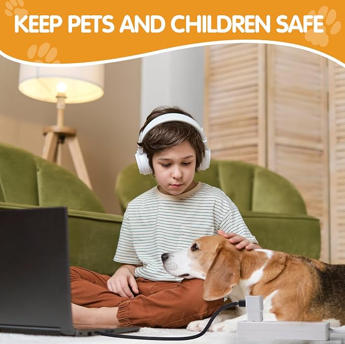 Poen 3 Pack 30ft Cord Protectors from Pets No Chew, 1/2 Inch