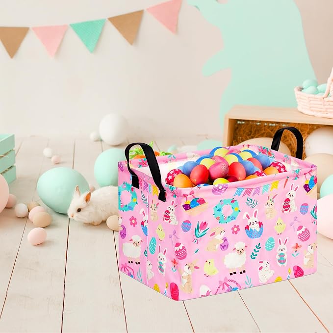 Gift Toy Storage Basket for Girls and Boys, Storage Organizer for Nursery Hamper Home Bedroom Laundry Hamper Shelf Easter Baskets