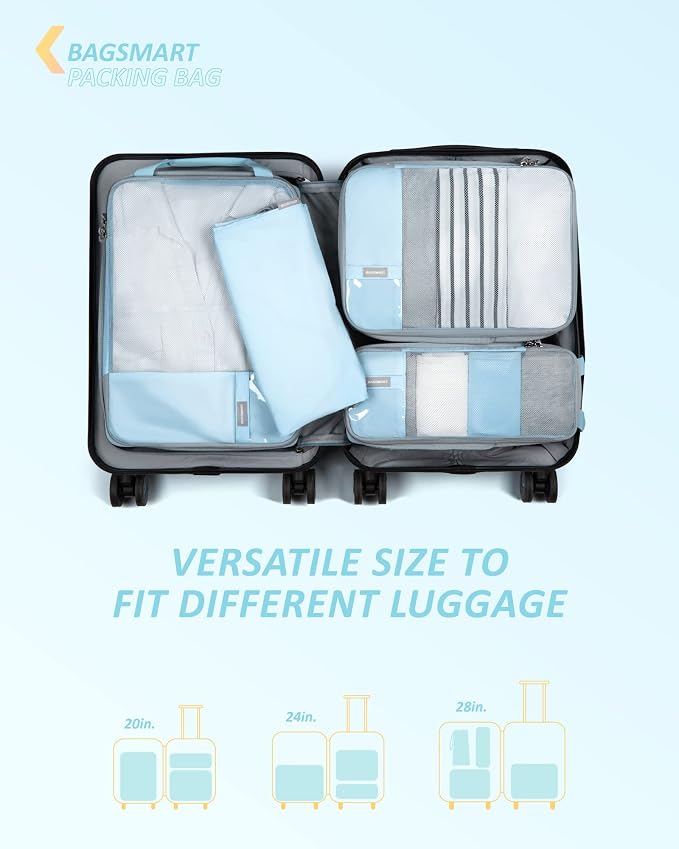 BAGSMART Compression Packing Cubes for Travel Essentials | 14 Set /6 Set /4 Set/2 Set, Lightweight, Durable