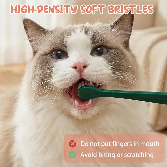 7 Pack Small Cat Tooth Brush, Pet Toothbrush Mini Head Soft Bristles Dogs Cats Toothbrush Deep Clean Kit for Sensitive Puppy, Kitten, Cat Dental Care, Portable Travel Friendly and Easy to Use