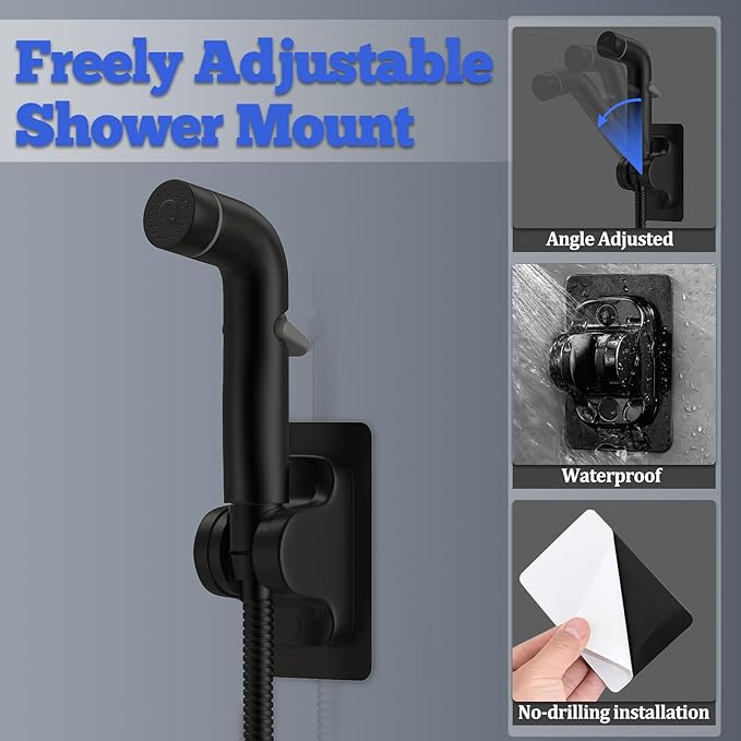 Dog Shower Attachment Metal, YDmeet Pet Shower Attachment for Fast and Clean Pet Bathing and Dog Washing, 83 Inch Hose and Shower Holder, Brass 3-Way Diverter, Adjustable Pet Shower Sprayer, Black